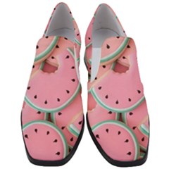 Aesthetic Cute Kawaii Watermelon Women Slip On Heel Loafers by Perong