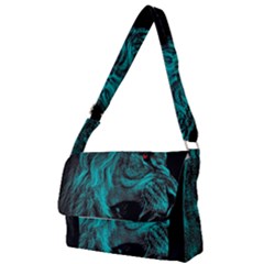 Angry Male Lion Predator Carnivore Full Print Messenger Bag (s) by Ndabl3x