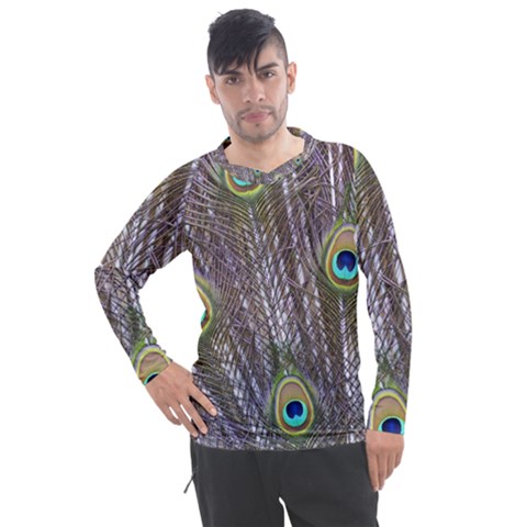 Peacock Bird Feathers Plumage Peacock Men s Pique Long Sleeve T-shirt by Perong