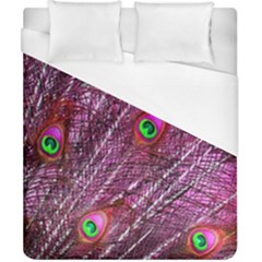 Peacock Feathers Coloured Plumage Pink Red Duvet Cover (california King Size)