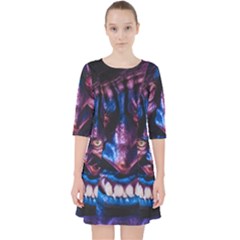 Shadow Madness (ai) Quarter Sleeve Pocket Dress