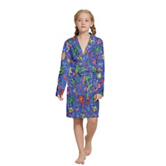 Grateful Dead Bears Kids  Long Sleeve Velvet Lounge Robe by Perong