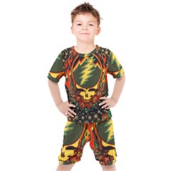 Grateful Dead Steal Your Face Deadhead Hippie Logo Music Kids  T-shirt And Shorts Set by Perong