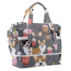 Corgi Boba Tea Bubble Tea Kawaii Food Welsh Corgis Dog Sports Shoulder Bag With Shoes Compartment by Perong