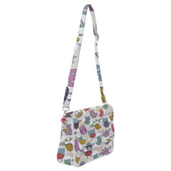 Owl Animal Bird Pattern Shoulder Bag With Back Zipper by Perong