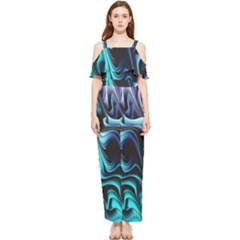 Nature Water Wave Architecture Draped Sleeveless Chiffon Jumpsuit by Salmanaz77