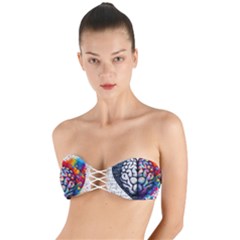 Brain Heart Math Twist Bandeau Bikini Top