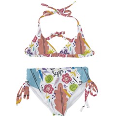 Summer Flowers Spring Background Kids  Classic Bikini Set