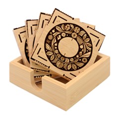 Wreath Deco Christmas Bamboo Coaster Set by Salmanaz77