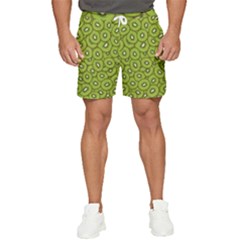 Kiwi Fruit Pattern Green Background Men s Runner Shorts by Paksenen