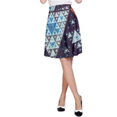 Fractal Triangle Geometric Abstract Pattern A-line Skirt by Cemarart