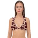 Animal Print Girraf Patterns Double Strap Halter Bikini Top View1