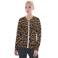 Tiger Skin Art Pattern Velvet Zip Up Jacket by Ket1n9