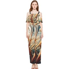 Undersea Dreams Saltwater Ocean Draped Sleeveless Chiffon Jumpsuit by Apenda