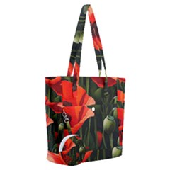 Flowers Poppies Bloom Blossom Art Everyday Shoulder Bag With Pouch Bag