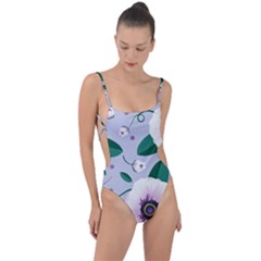 Flowers Petals Blossom Flora Tie Strap One Piece Swimsuit