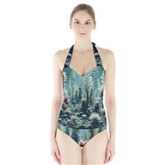 Underwater Coral Life Halter Swimsuit by Apenda