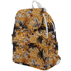 Leaf Yellow Point Flower White Top Flap Backpack by Grandong