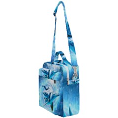 Dolphin Blue Sea Fantasy Crossbody Day Bag by Maspions