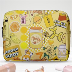 Marillo Pastel Zkt, Aesthetic, Stickers, Yellow Make Up Pouch (large) by kyorashop23