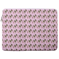 Fern Pattern 2 Pink 17  Vertical Laptop Sleeve Case With Pocket by snowwhitegirl