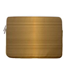 Gold, Desenho, Golden, Metal, Shiny, 14  Vertical Laptop Sleeve Case With Pocket