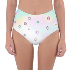 Stars, Cute, Pastel, Pattern Reversible High-waist Bikini Bottoms