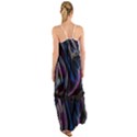 Multicolored abstract dynamic shapes print Cami Maxi Ruffle Chiffon Dress View2