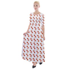 Kawaii Pumpkin Patt White Half Sleeves Maxi Dress by snowwhitegirl