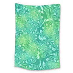 Retro Flower Pattern Design Batik Large Tapestry by Posterlux