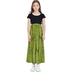 Fern Texture Nature Leaves Kids  Flared Maxi Skirt by Posterlux