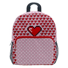 Love Heart 2 Flowers  Boho Flowers  Boho Kids  Age 5-10 Lightweight School Backpack With Side Pockets by flowerland