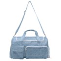 Blue Denim Texture, Macro Sports Gym Duffle Bag with Shoe Compartment View1