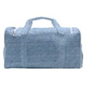 Blue Denim Texture, Macro Sports Gym Duffle Bag with Shoe Compartment View2