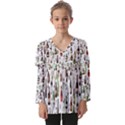 Bottle Chic Print Patterns Kids  V Neck Casual Top View1