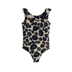 Jaguar Skin Texture, Jaguar Wool Texture, Yellow Kids  Frill Swimsuit