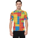 Lego Bricks, Colorful Dots Background Men s Short Sleeve Rash Guard View1