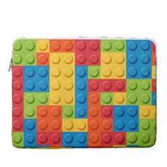 Lego Bricks, Colorful Dots Background 15  Vertical Laptop Sleeve Case With Pocket