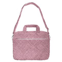 Pink Fabric Texture, Knitted Pink Texture, Macbook Pro 15  Shoulder Laptop Bag by kyorashop23