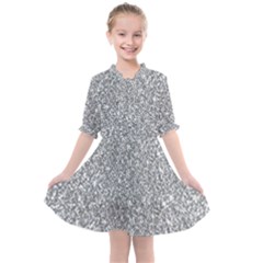 Silver Glitter Texture, Light Creative Background Kids  All Frills Chiffon Dress