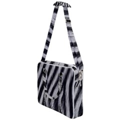 Zebra Texture, Zebra Wool, White Black Background Cross Body Office Bag by kyorashop23