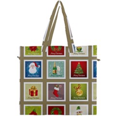 Christmas Stamp Pattern Canvas Travel Bag