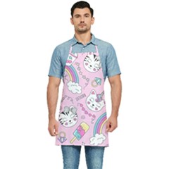 Beautiful Cute Animals Pattern Pink Kitchen Apron by Grandong