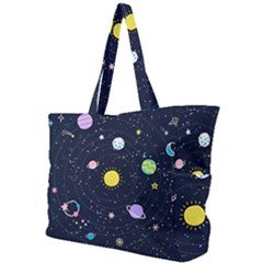 Aesthetic Outer Space Cartoon Art Simple Shoulder Bag by Bedest