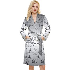 Math Formula Long Sleeve Velvet Robe by Bedest