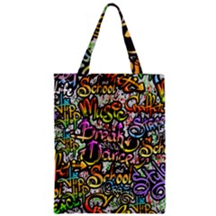 Graffiti Word Seamless Pattern Zipper Classic Tote Bag by Bedest