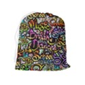 Graffiti Word Seamless Pattern Drawstring Pouch (XL) View2