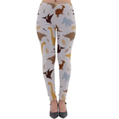 Seamless Dino Pattern Lightweight Velour Leggings by Safari