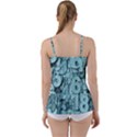 Blue Digits Background, Artwork, Numbers Babydoll Tankini Top View2