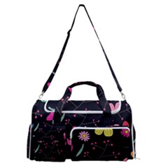 Foliage Pattern, Adorable Beautiful Sports Gym Duffle Bag With Shoe Compartment